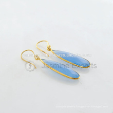Natural Semi Precious Gemstone Earrings Manufacturer Wholesale Vermeil Gold Gemstone Bezel Earrings Jewelry Supplier